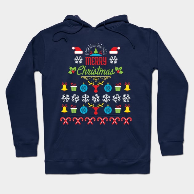 Merry Christmas! Ugly Sweater Hoodie by machmigo